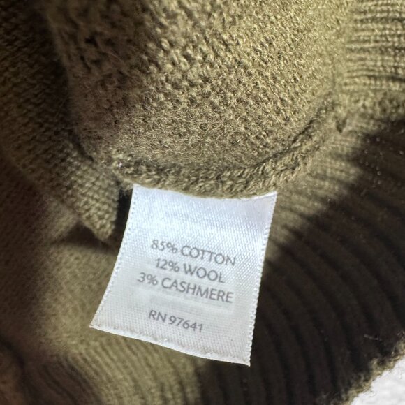 J.Jill Wool Cashmere Blend Button Cardigan Sweater Size S Tall Olive Green - Picture 4 of 4